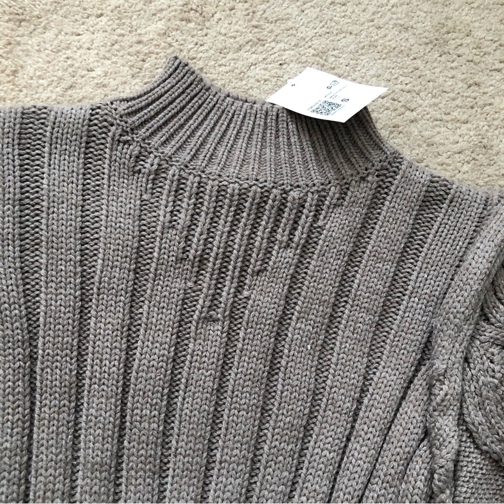Gray Knit High Neck Sweater - Picture 2 of 6